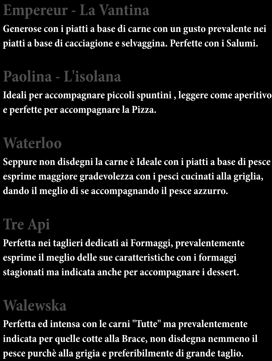 Abbinamenti della birra napoleon con la cucina Abbinamenti della birra napoleon con la cucina